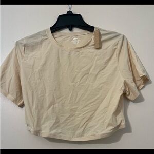 SKIMS Fits Everybody Crew Neck Short Sleeve Cropped T-Shirt Sand Size 3X NWT